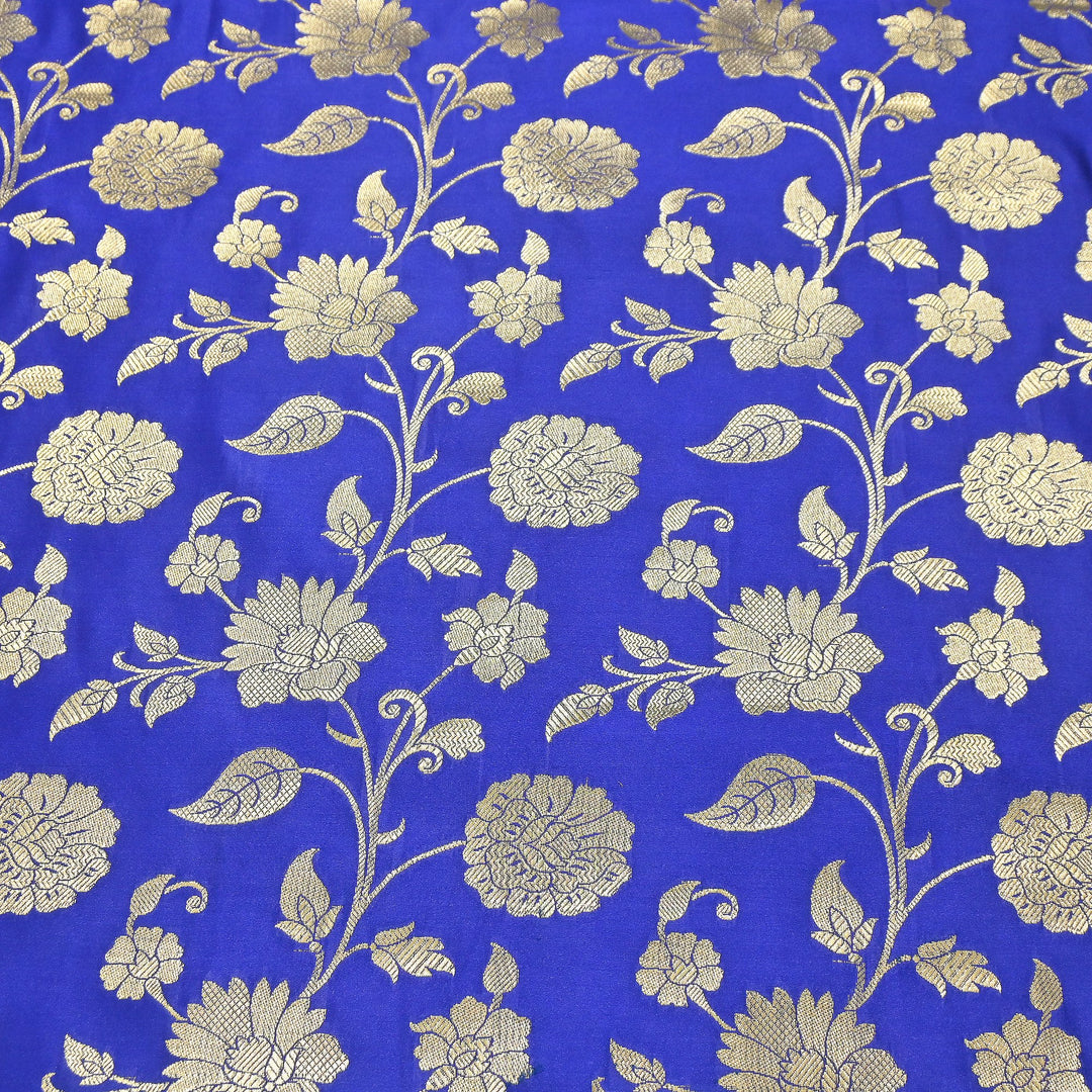 Mashru Satin Silk Zari Jaal Brocade Fabric – Luxury Designer Traditional Silk Fabric - MAS250-8