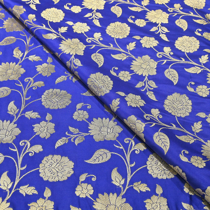 Mashru Satin Silk Zari Jaal Brocade Fabric – Luxury Designer Traditional Silk Fabric - MAS250-8