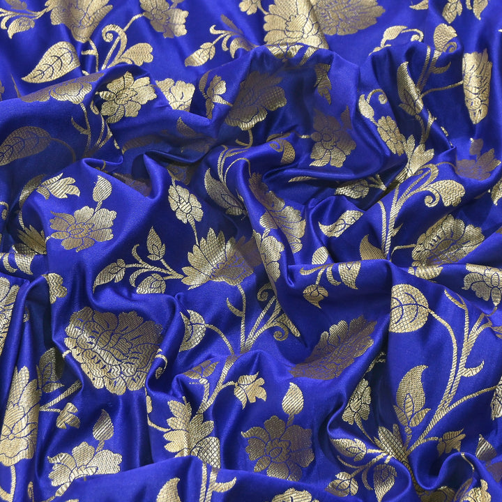 Mashru Satin Silk Zari Jaal Brocade Fabric – Luxury Designer Traditional Silk Fabric - MAS250-8