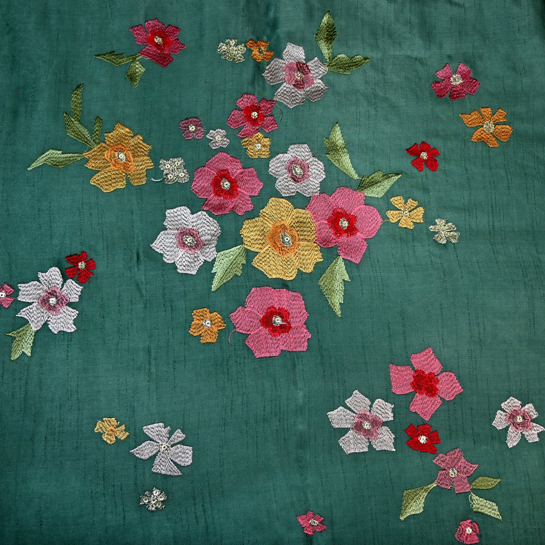 Linen Satin Thread Sequins Embroidery Fabrics