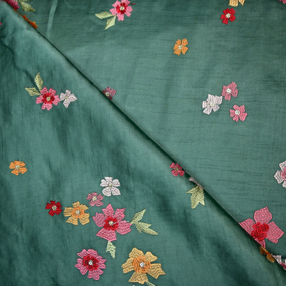 Linen Satin Thread Sequins Embroidery Fabrics