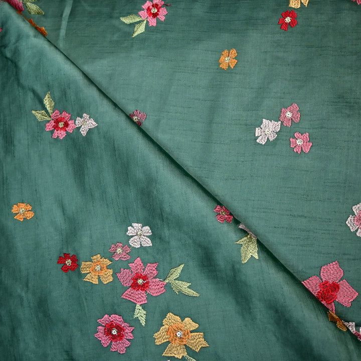 Linen Satin Thread Sequins Embroidery Fabrics