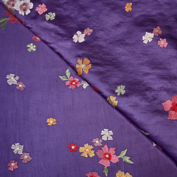 Linen Satin Thread Sequins Embroidery Fabrics