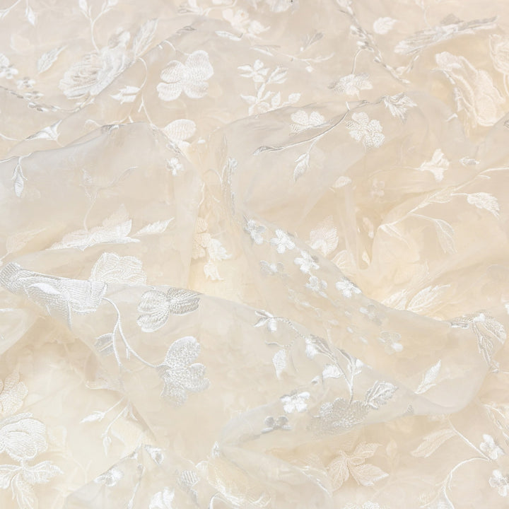 Pure Silk Organza Thread Embroidery Fabric | SCR0221-01