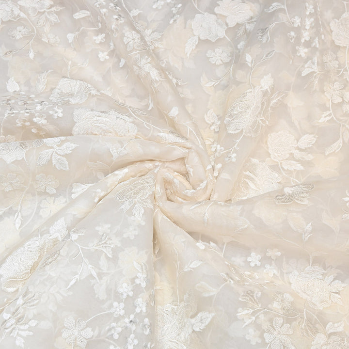Pure Silk Organza Thread Embroidery Fabric | SCR0221-01