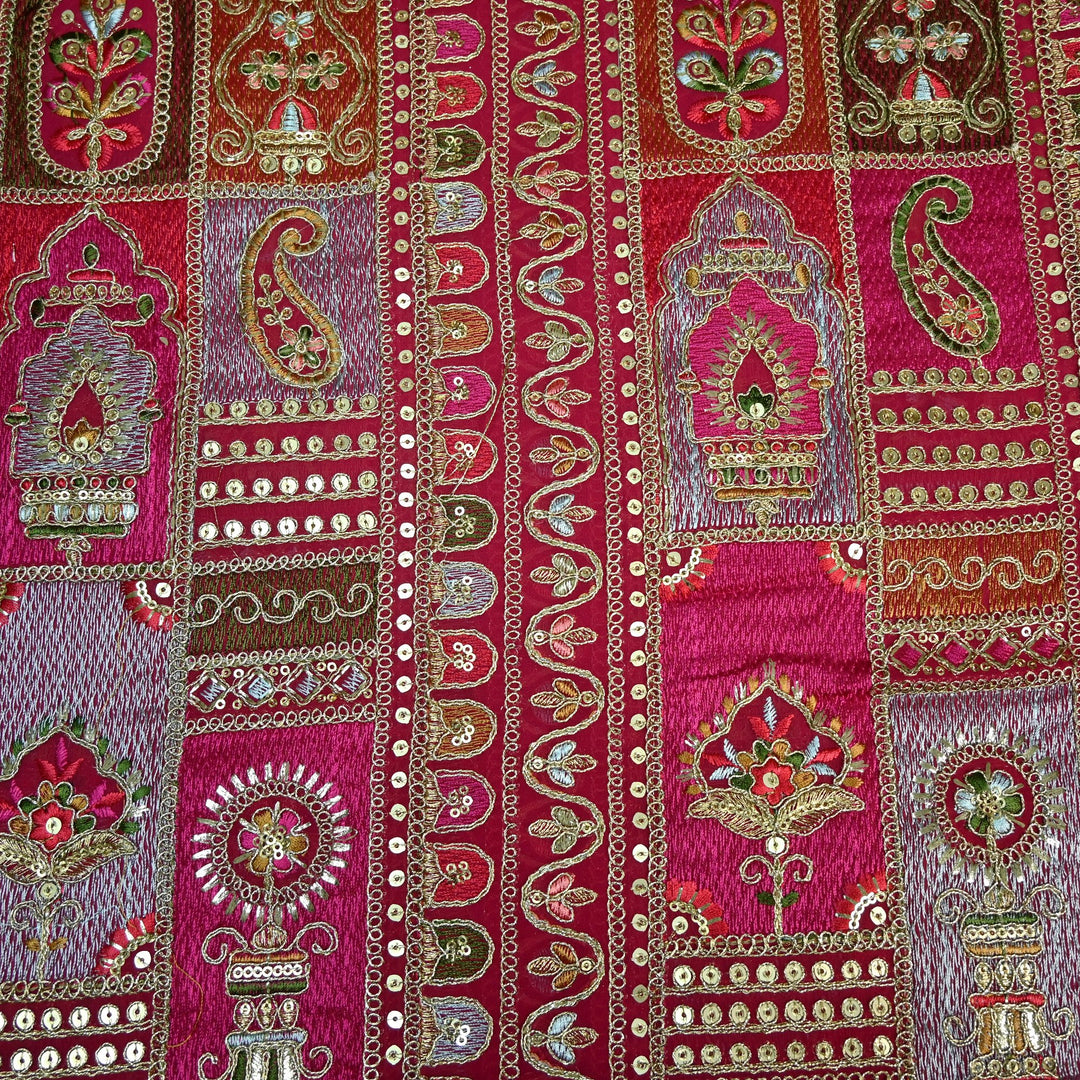 Georgette Zari Sequins Embroidery Fabrics