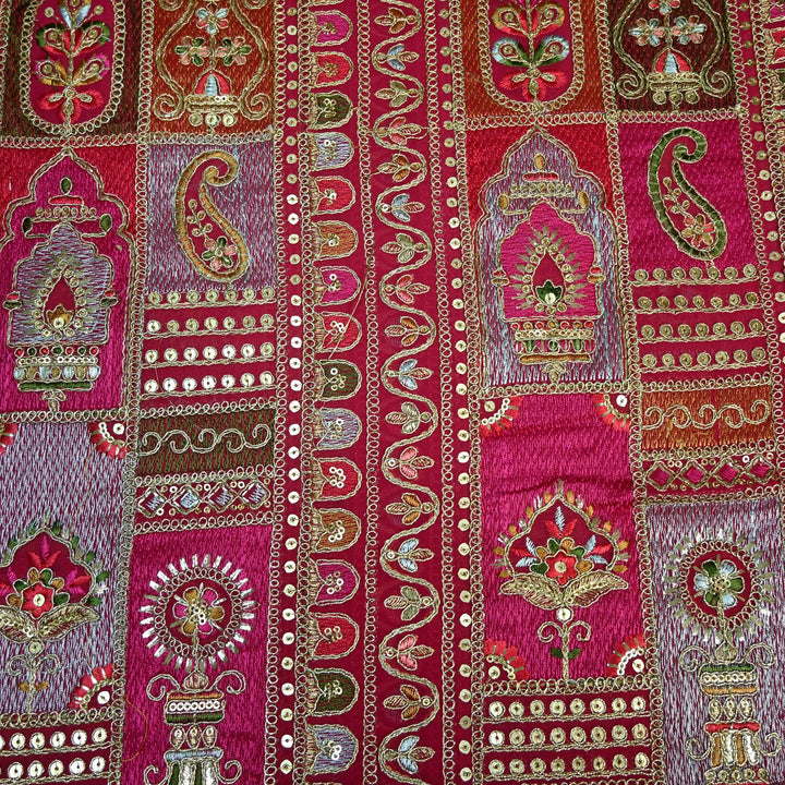 Georgette Zari Sequins Embroidery Fabrics