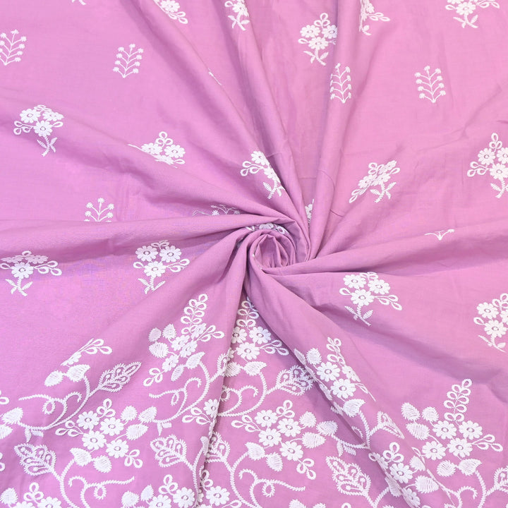 Premium Cotton Chicken Embroidery Plazo Fabric | Soft Cotton Designer Embroidered Fabric | HT11416-01
