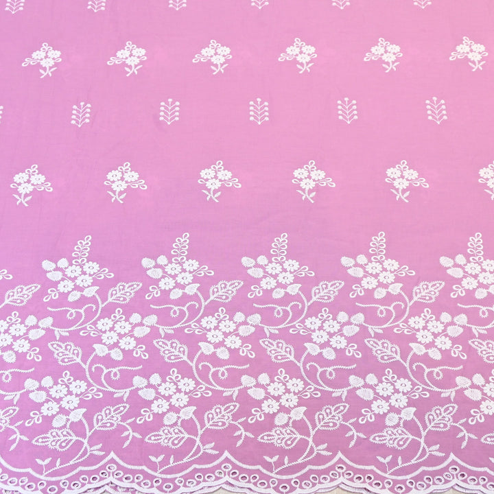 Premium Cotton Chicken Embroidery Plazo Fabric | Soft Cotton Designer Embroidered Fabric | HT11416-01