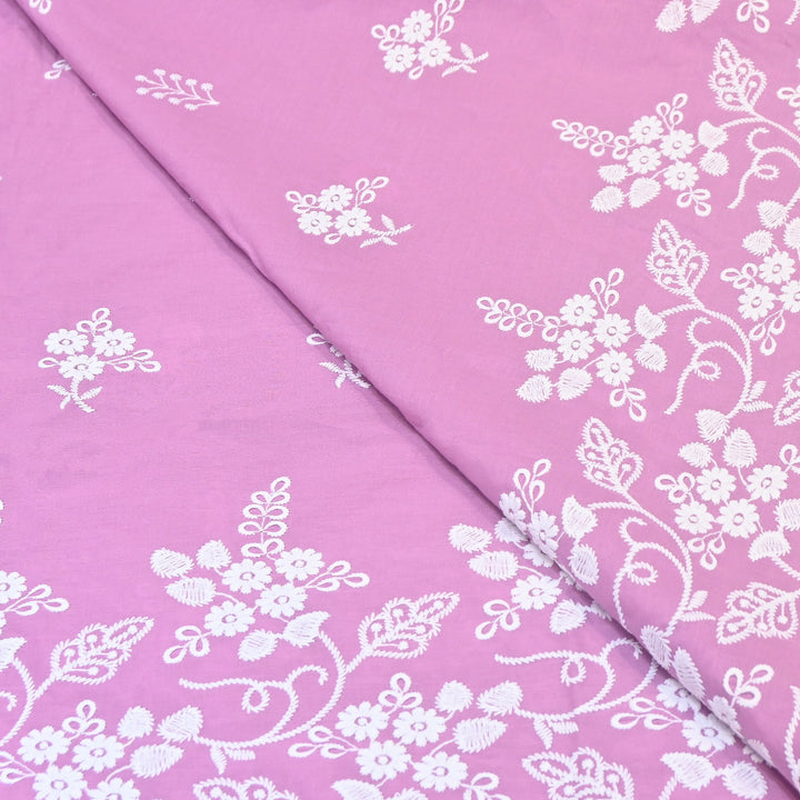 Premium Cotton Chicken Embroidery Plazo Fabric | Soft Cotton Designer Embroidered Fabric | HT11416-01