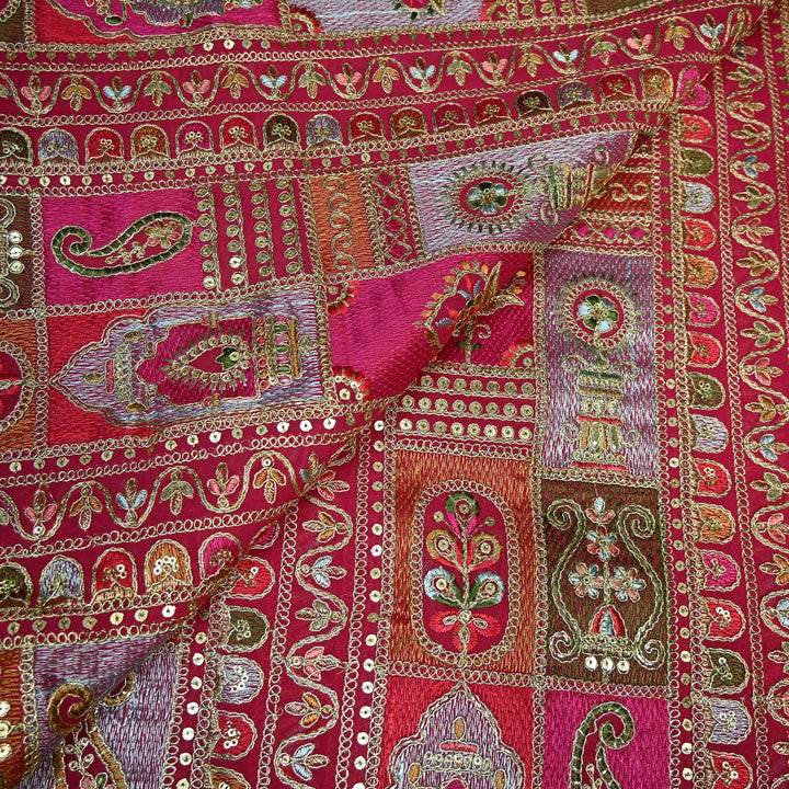 Georgette Zari Sequins Embroidery Fabrics