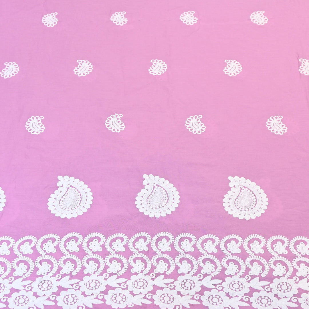 Premium Cotton Chicken Embroidery Plazo Fabric | Soft Cotton Designer Embroidered Fabric | HT11416-02