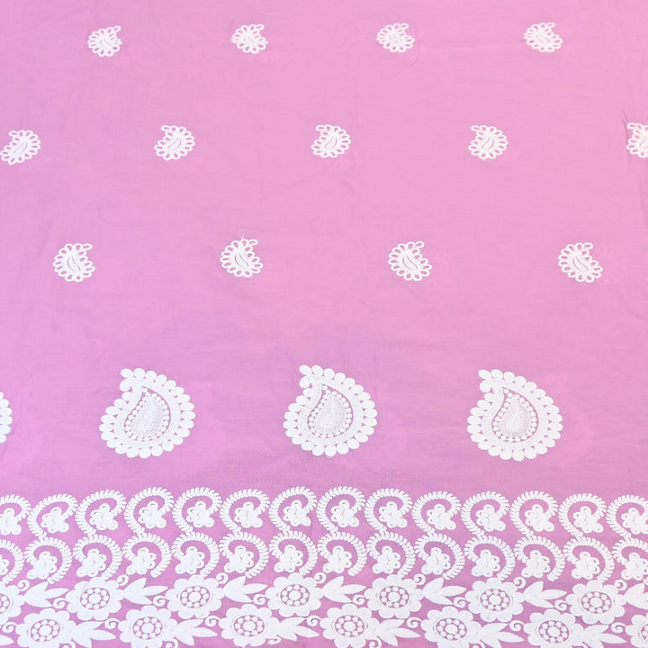 Premium Cotton Chicken Embroidery Plazo Fabric | Soft Cotton Designer Embroidered Fabric | HT11416-02