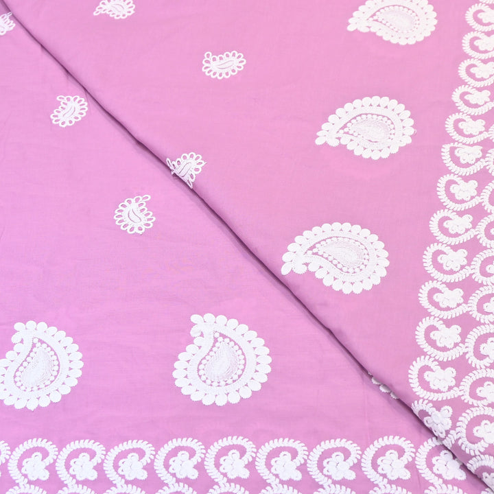 Premium Cotton Chicken Embroidery Plazo Fabric | Soft Cotton Designer Embroidered Fabric | HT11416-02
