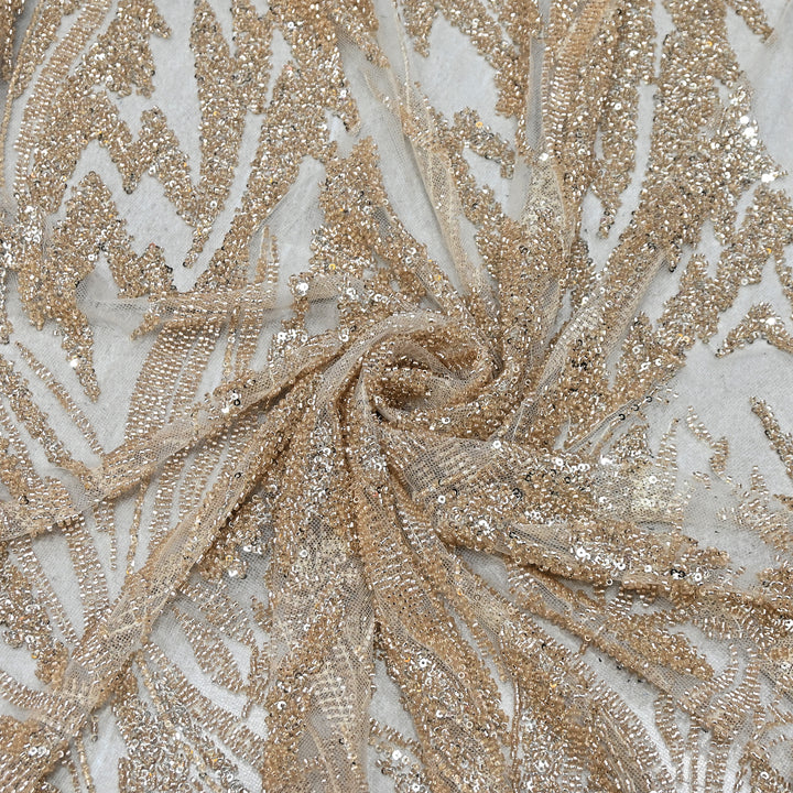 Imported Heavy Beaded & Sequin Embroidery Net Fabric- MBL670