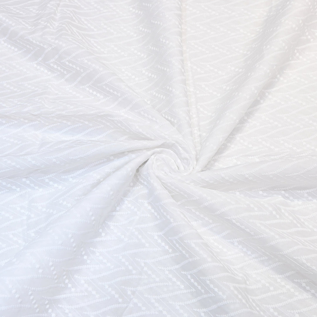 Premium Cotton Chicken Embroidery Fabric | Soft Cotton Designer Embroidered Fabric | HT0576-03