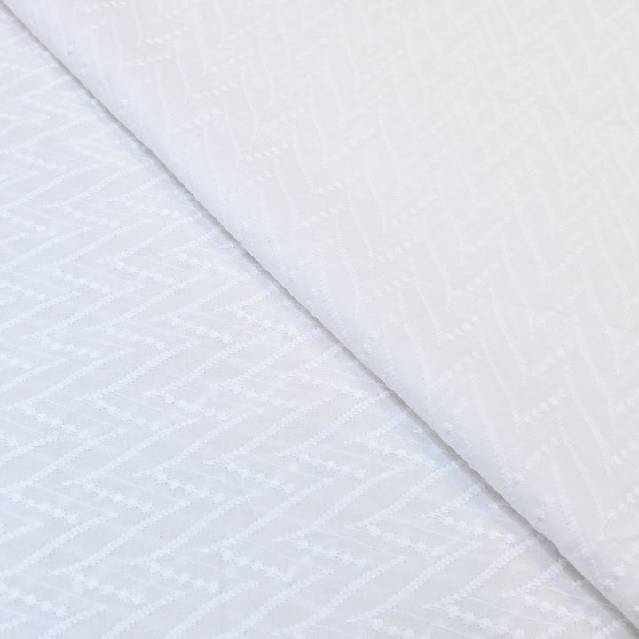 Premium Cotton Chicken Embroidery Fabric | Soft Cotton Designer Embroidered Fabric | HT0576-03