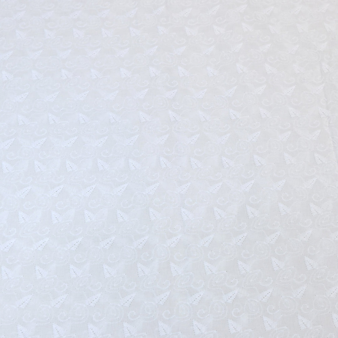 Premium Cotton Chicken Embroidery Fabric | Soft Cotton Designer Embroidered Fabric | HT0576-04