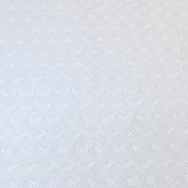 Premium Cotton Chicken Embroidery Fabric | Soft Cotton Designer Embroidered Fabric | HT0576-04