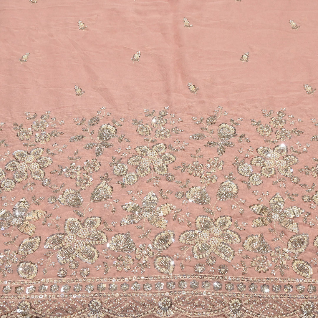 Premium Viscose Georgette Moti Embroidery Fabric 54" | Designer Fabric | V2896C-01