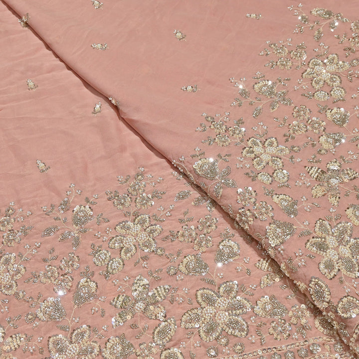 Premium Viscose Georgette Moti Embroidery Fabric 54" | Designer Fabric | V2896C-01