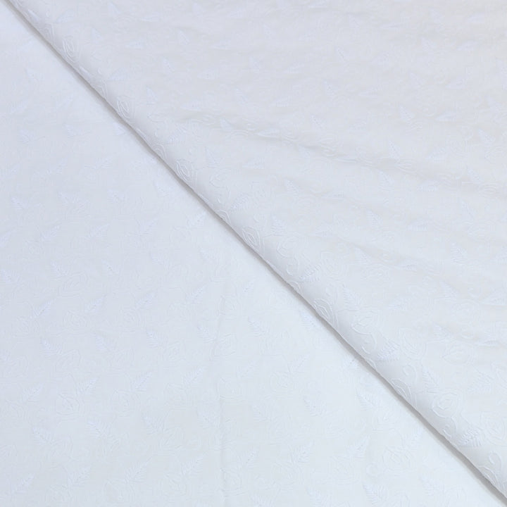 Premium Cotton Chicken Embroidery Fabric | Soft Cotton Designer Embroidered Fabric | HT0576-04