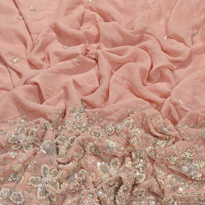 Premium Viscose Georgette Moti Embroidery Fabric 54" | Designer Fabric | V2896C-01