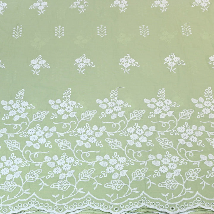 Premium Cotton Chicken Embroidery Plazo Fabric | Soft Cotton Designer Embroidered Fabric | HT11416-03