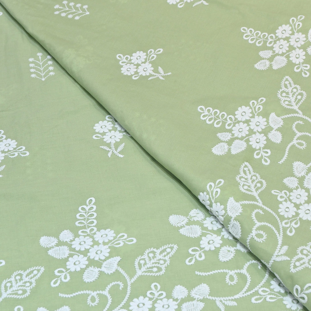 Premium Cotton Chicken Embroidery Plazo Fabric | Soft Cotton Designer Embroidered Fabric | HT11416-03