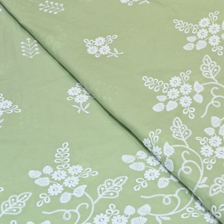 Premium Cotton Chicken Embroidery Plazo Fabric | Soft Cotton Designer Embroidered Fabric | HT11416-03