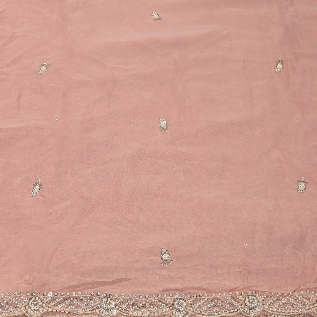 Premium Viscose Georgette Moti Embroidery Duppta Fabric | V2895C-01