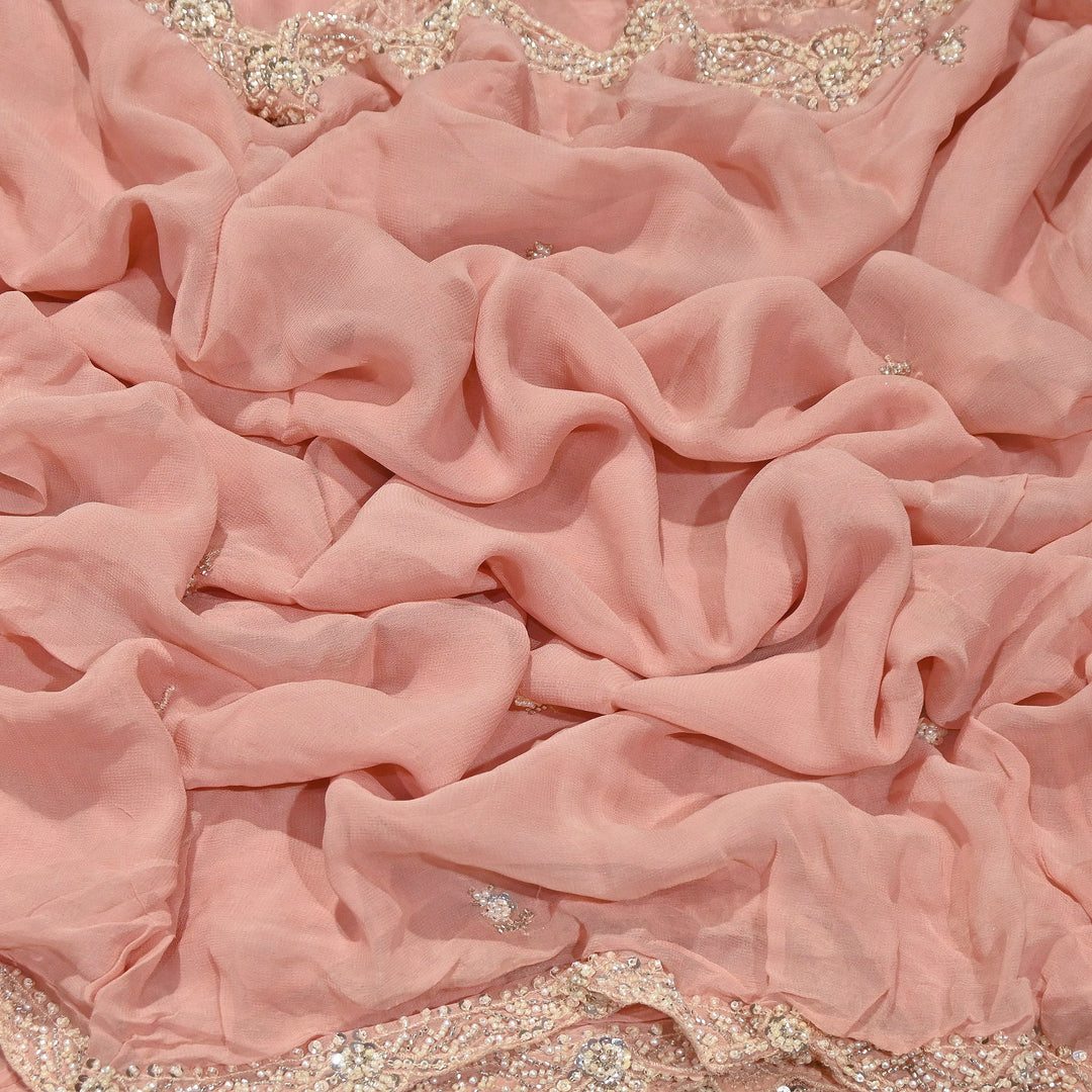 Premium Viscose Georgette Moti Embroidery Duppta Fabric | V2895C-01
