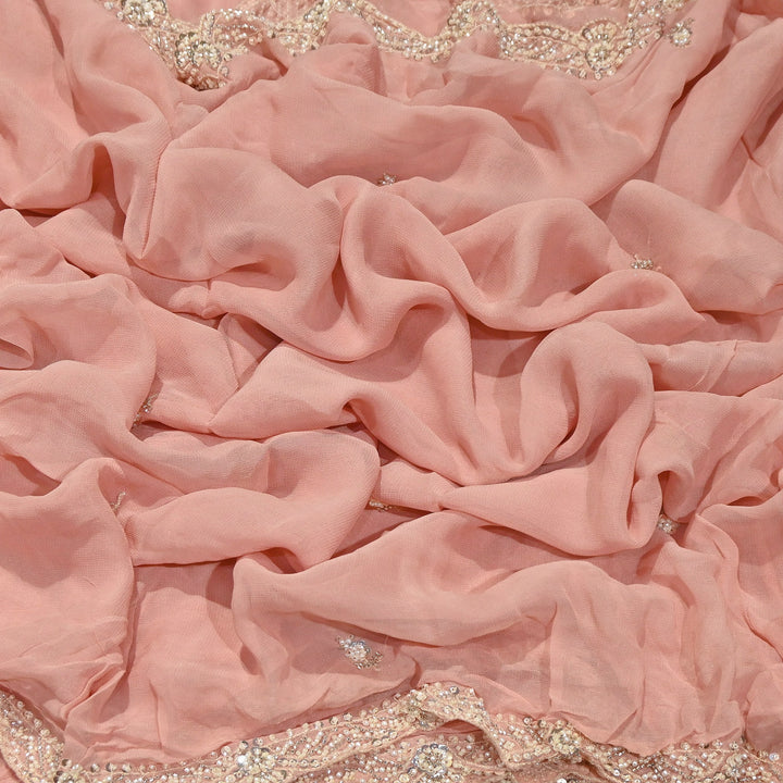 Premium Viscose Georgette Moti Embroidery Duppta Fabric | V2895C-01