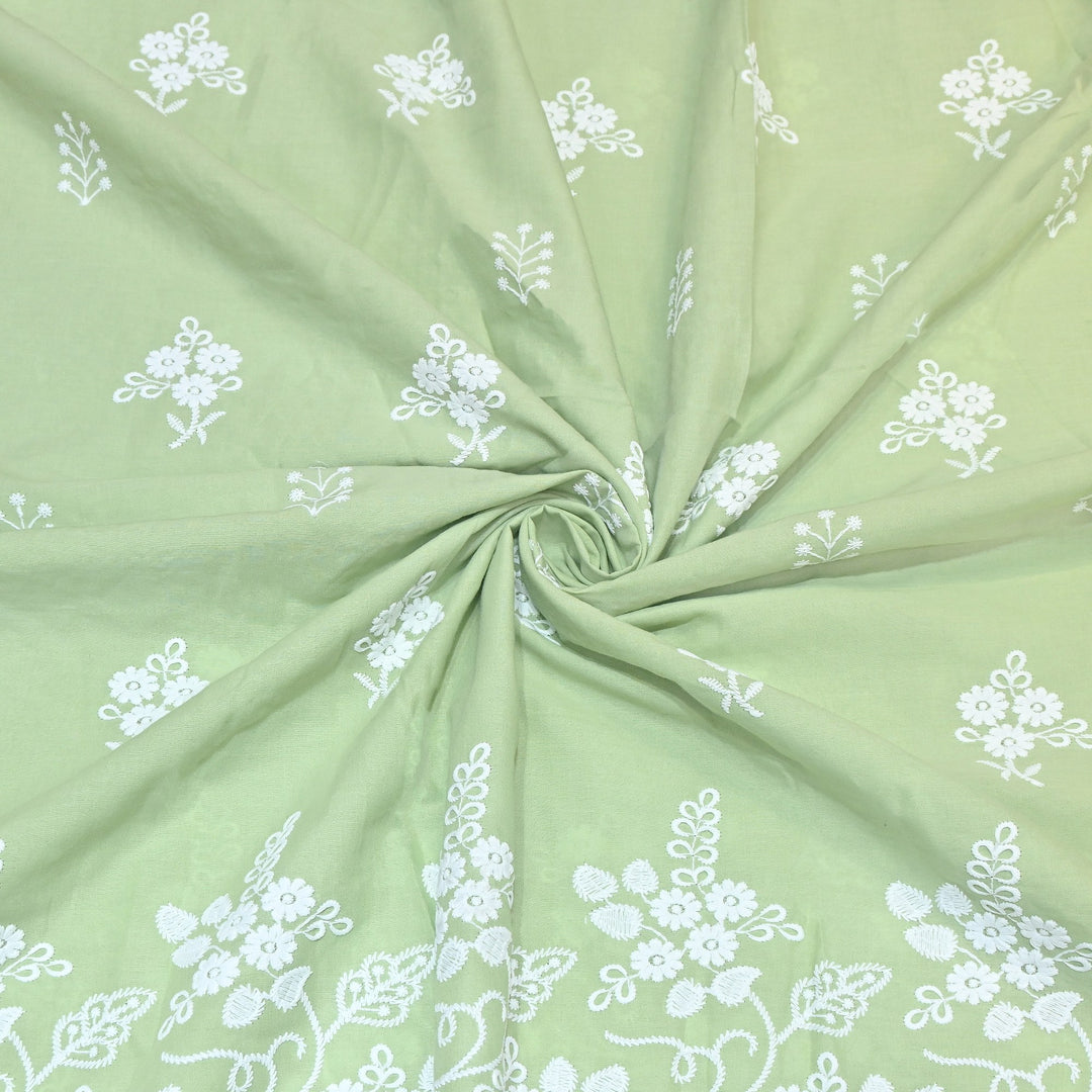 Premium Cotton Chicken Embroidery Plazo Fabric | Soft Cotton Designer Embroidered Fabric | HT11416-03