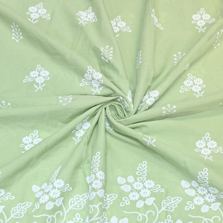 Premium Cotton Chicken Embroidery Plazo Fabric | Soft Cotton Designer Embroidered Fabric | HT11416-03