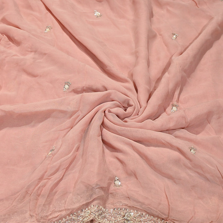 Premium Viscose Georgette Moti Embroidery Duppta Fabric | V2895C-01