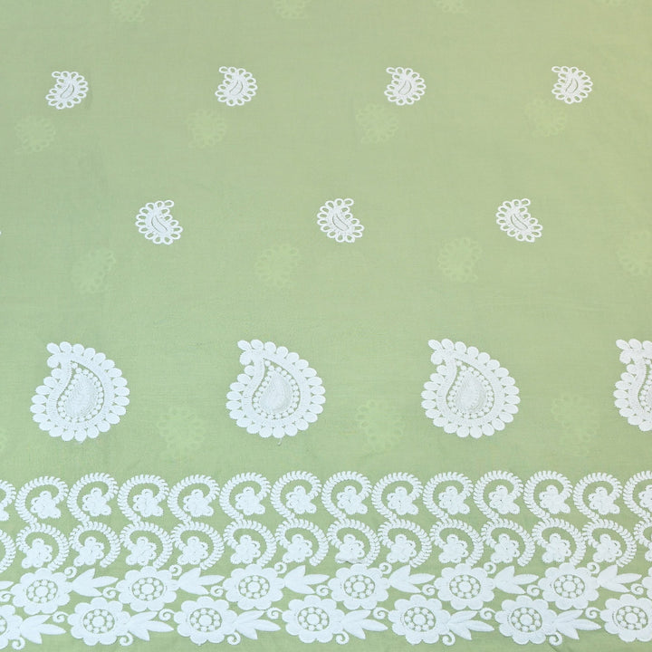 Premium Cotton Chicken Embroidery Plazo Fabric | Soft Cotton Designer Embroidered Fabric | HT11416-04