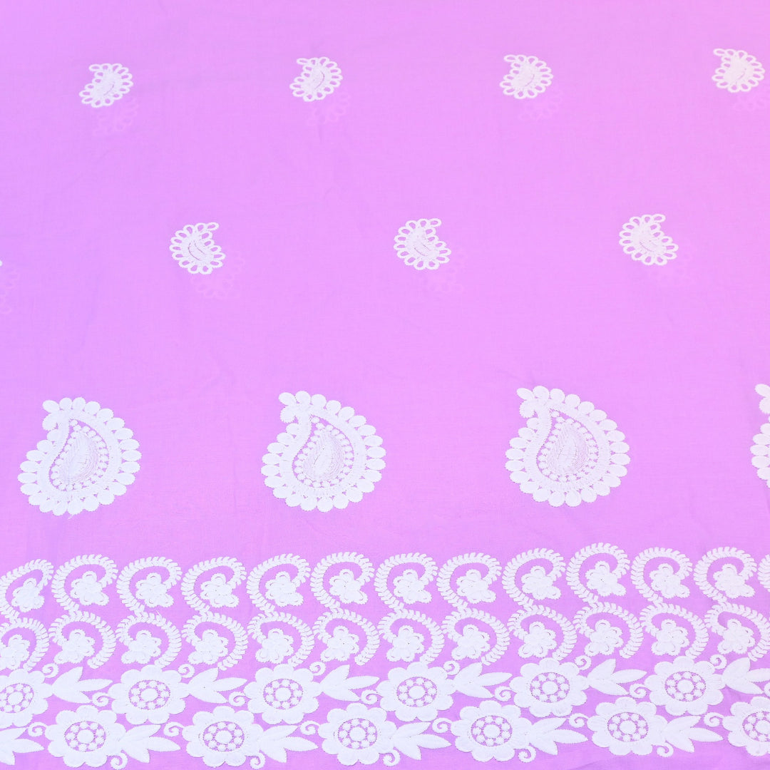 Premium Cotton Chicken Embroidery Plazo Fabric | Soft Cotton Designer Embroidered Fabric | HT11416-06
