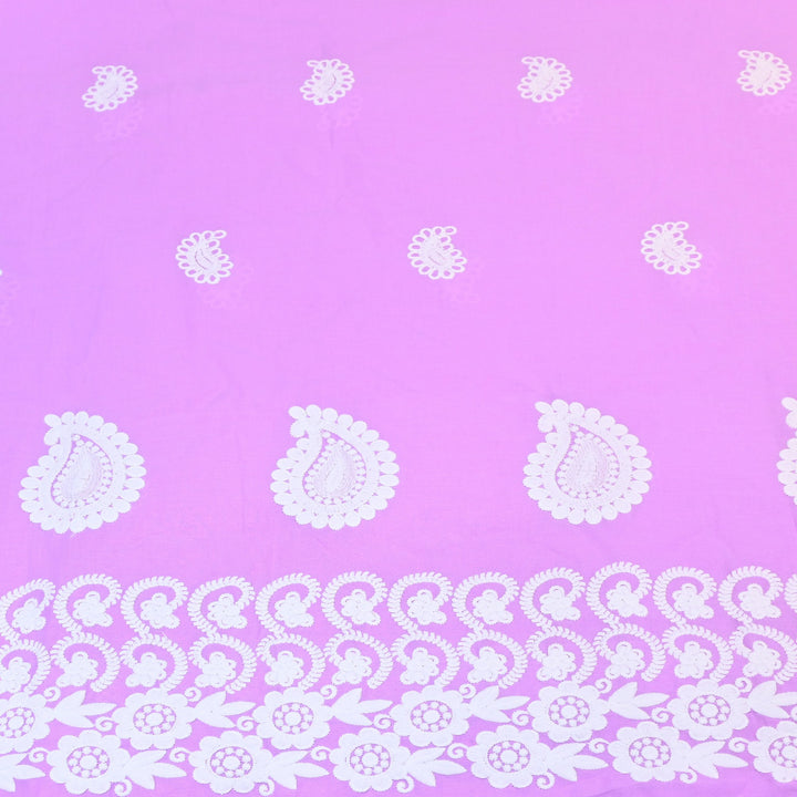 Premium Cotton Chicken Embroidery Plazo Fabric | Soft Cotton Designer Embroidered Fabric | HT11416-06