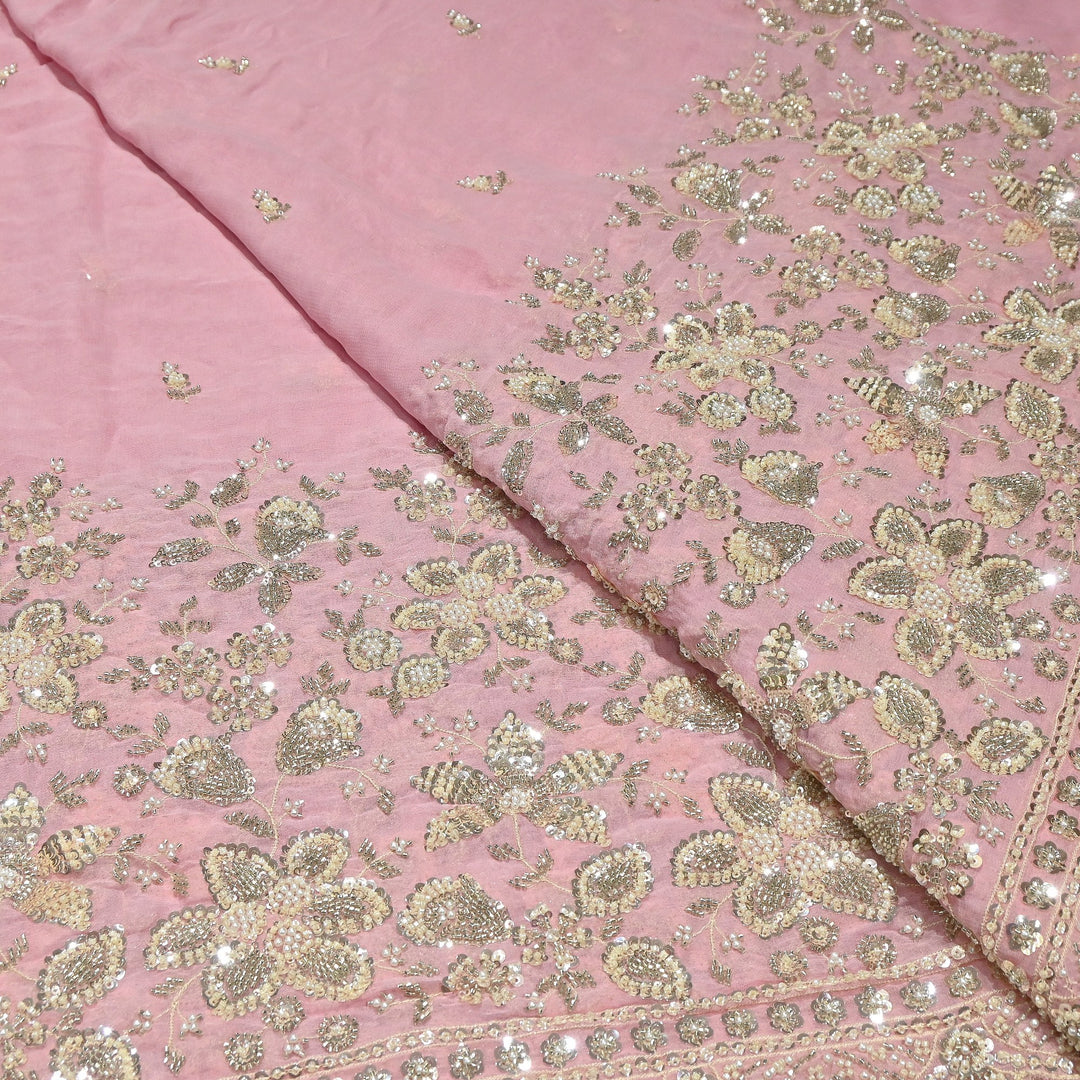 Premium Viscose Georgette Moti Embroidery Fabric 54" | Designer Fabric | V2896C-04