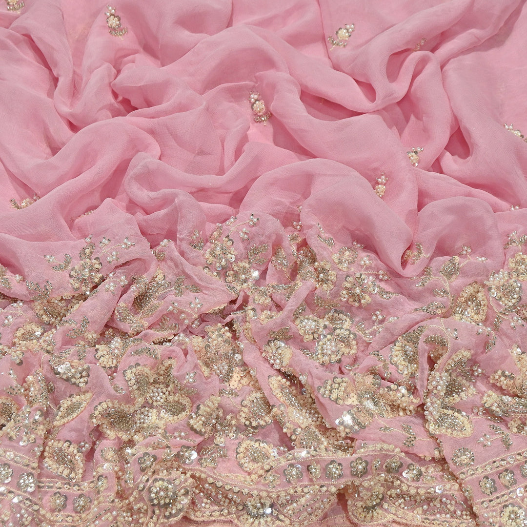 Premium Viscose Georgette Moti Embroidery Fabric 54" | Designer Fabric | V2896C-04