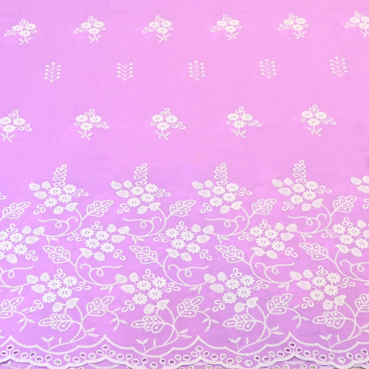Premium Cotton Chicken Embroidery Plazo Fabric | Soft Cotton Designer Embroidered Fabric | HT11416-05