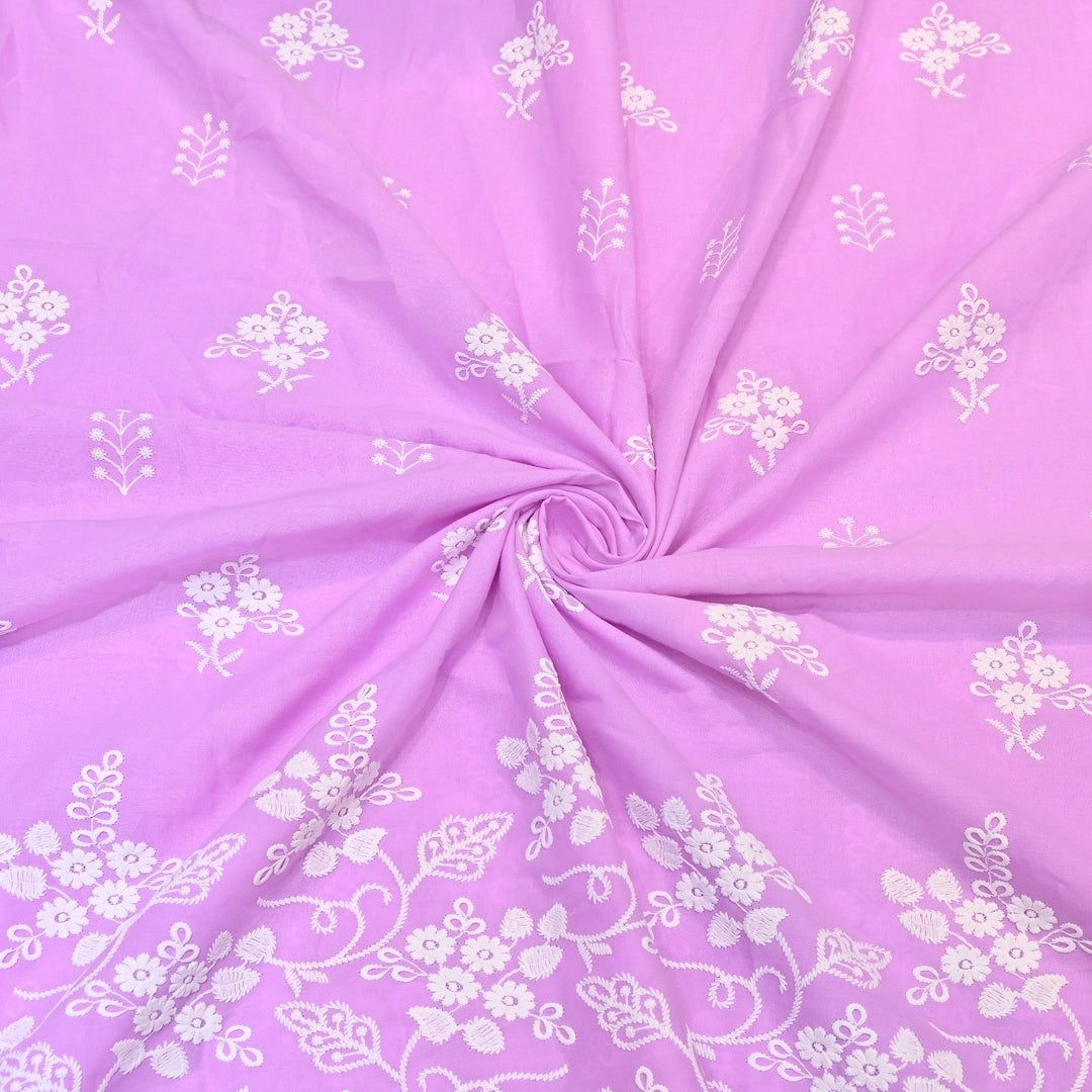 Premium Cotton Chicken Embroidery Plazo Fabric | Soft Cotton Designer Embroidered Fabric | HT11416-05