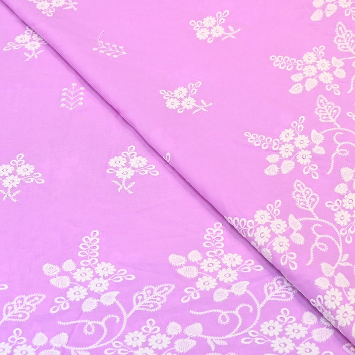 Premium Cotton Chicken Embroidery Plazo Fabric | Soft Cotton Designer Embroidered Fabric | HT11416-05