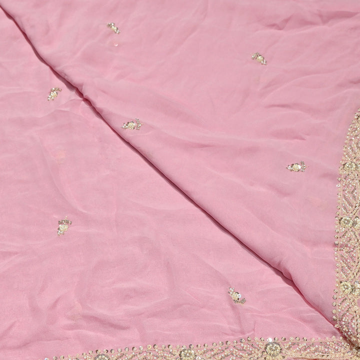 Premium Viscose Georgette Moti Embroidery Duppta Fabric | V2895C-04