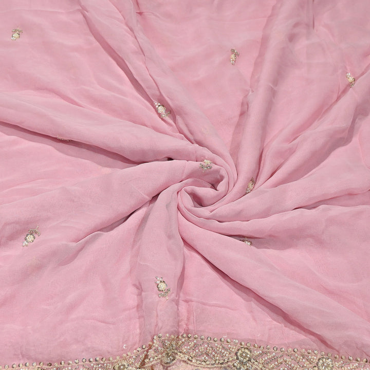 Premium Viscose Georgette Moti Embroidery Duppta Fabric | V2895C-04