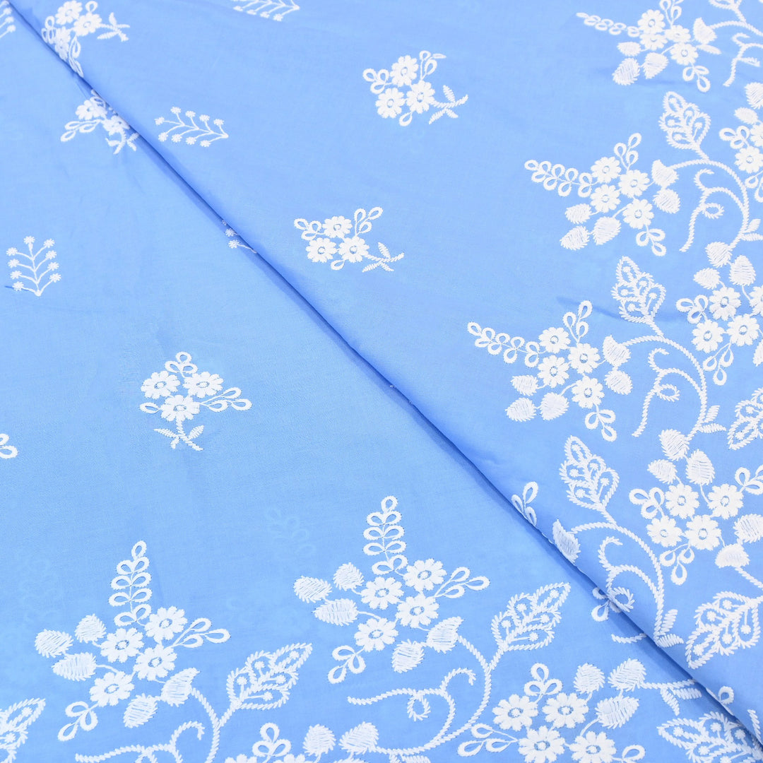 Premium Cotton Chicken Embroidery Plazo Fabric | Soft Cotton Designer Embroidered Fabric | HT11416-07
