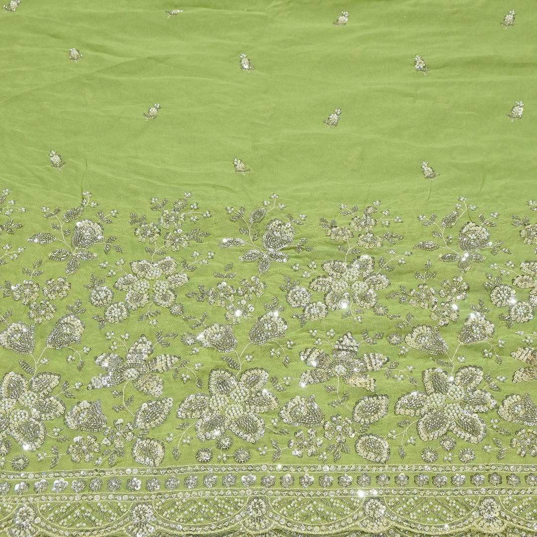 Premium Viscose Georgette Moti Embroidery Fabric 54" | Designer Fabric | V2896C-02