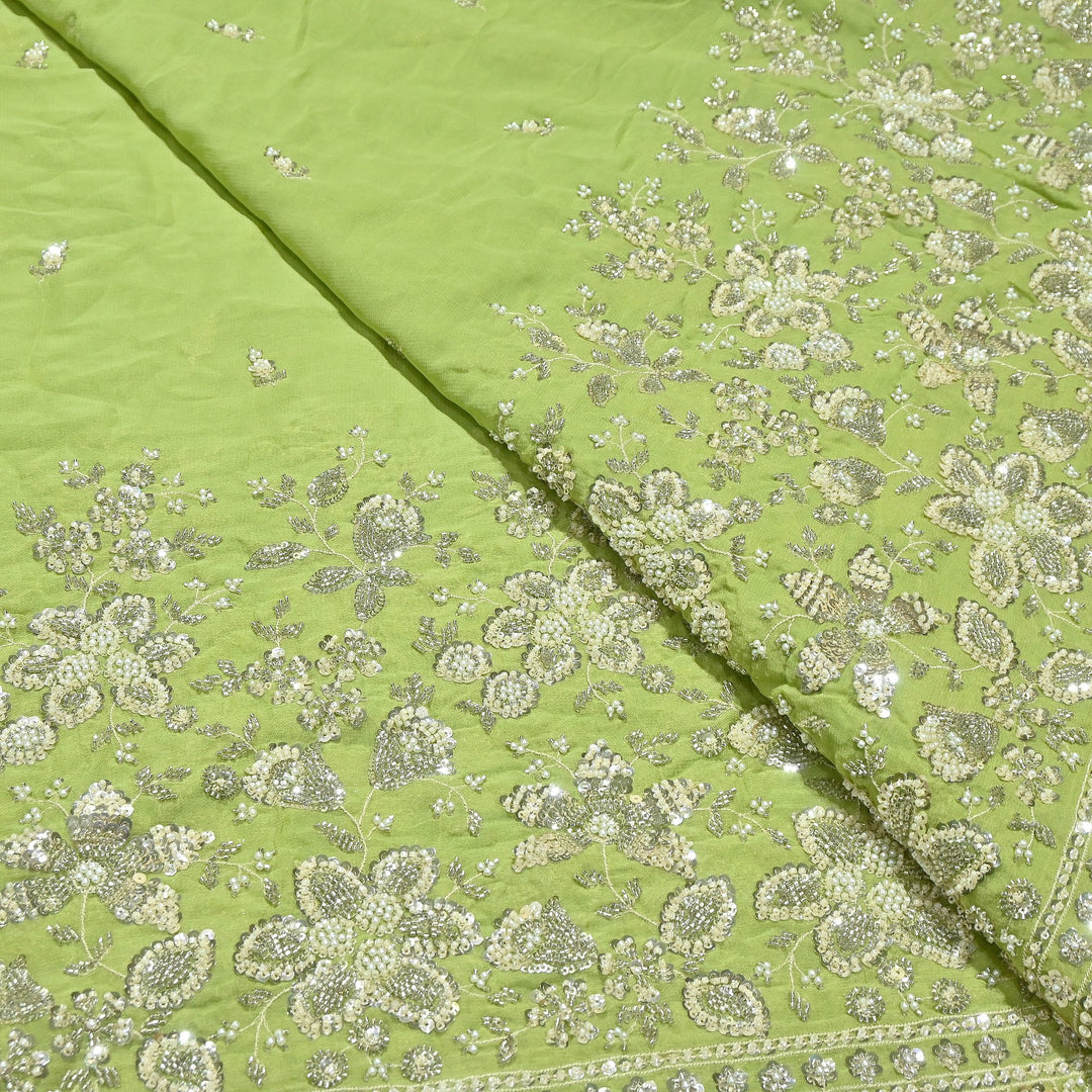 Premium Viscose Georgette Moti Embroidery Fabric 54" | Designer Fabric | V2896C-02