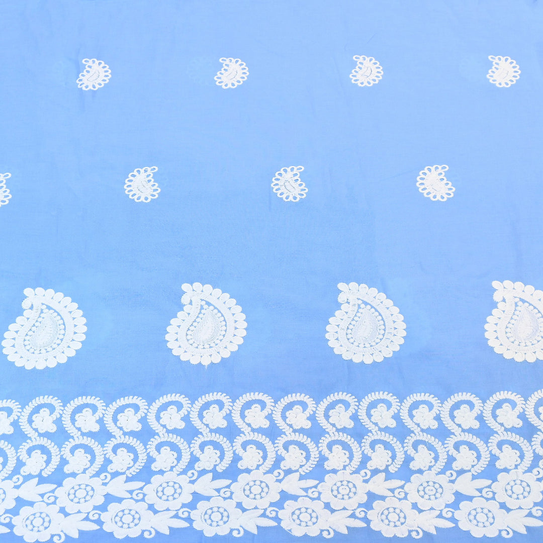 Premium Cotton Chicken Embroidery Plazo Fabric | Soft Cotton Designer Embroidered Fabric | HT11416-08